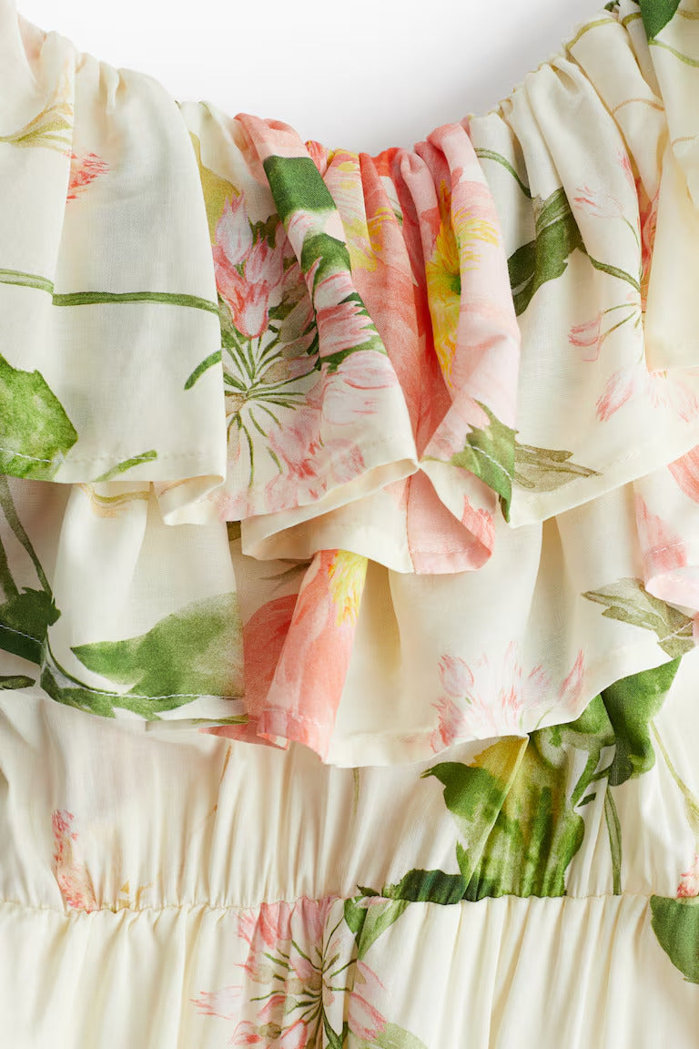 H&M Flounced Off-the-shoulder Dress