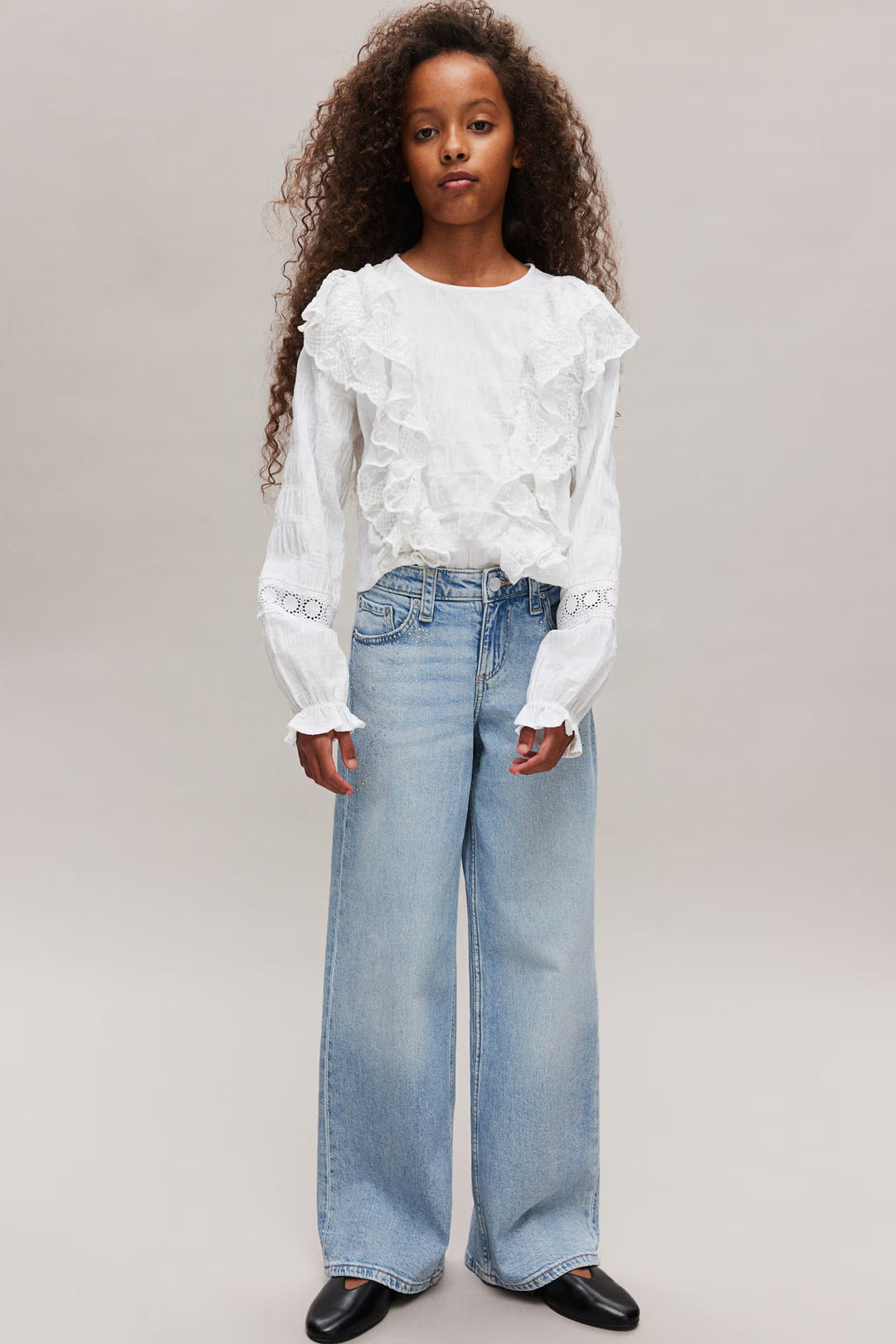 H&M Lace-Flounced Blouse