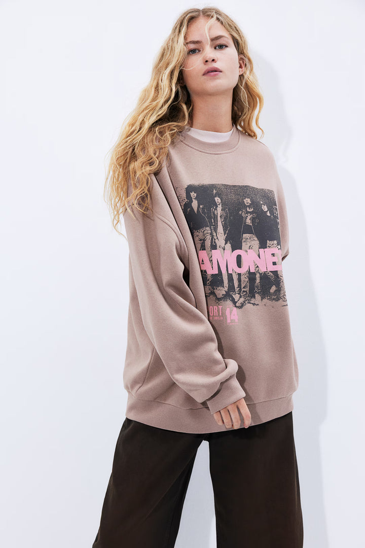 H&M Oversized Printed Sweatshirt