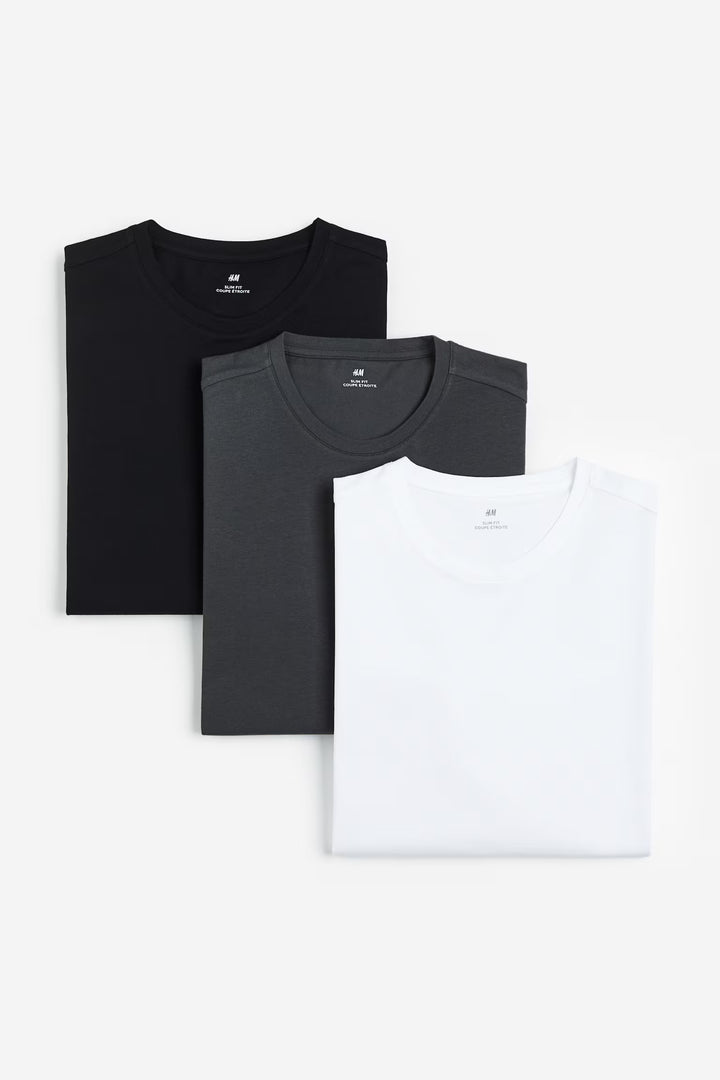 H&M 3-pack Slim Fit Jersey Shirts