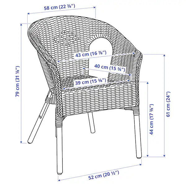 IKEA AGEN Armchair, rattan/bamboo