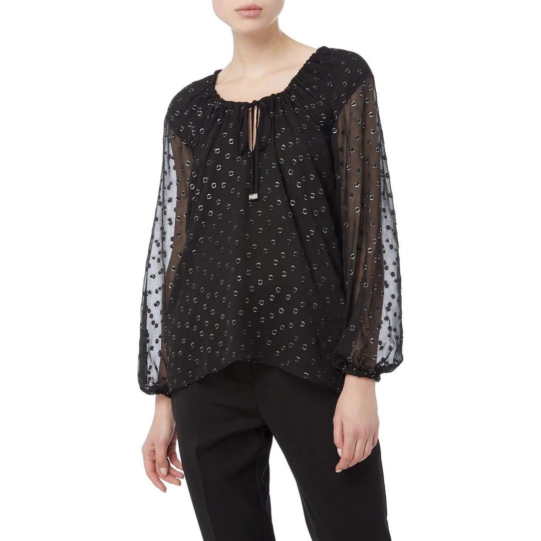 MICHAEL Michael Kors Draw String V Neck Blouse