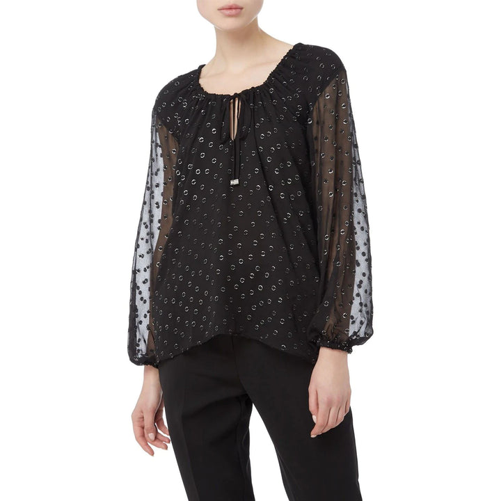 MICHAEL Michael Kors Draw String V Neck Blouse