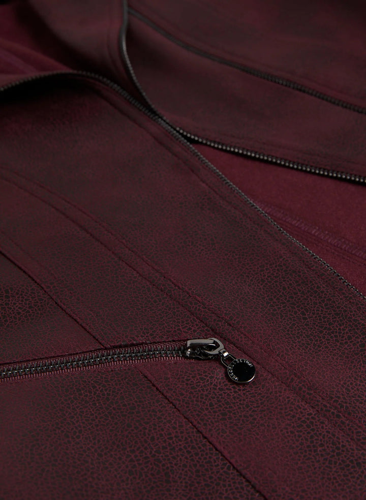 LAURA Snap Detail Faux Suede Jacket