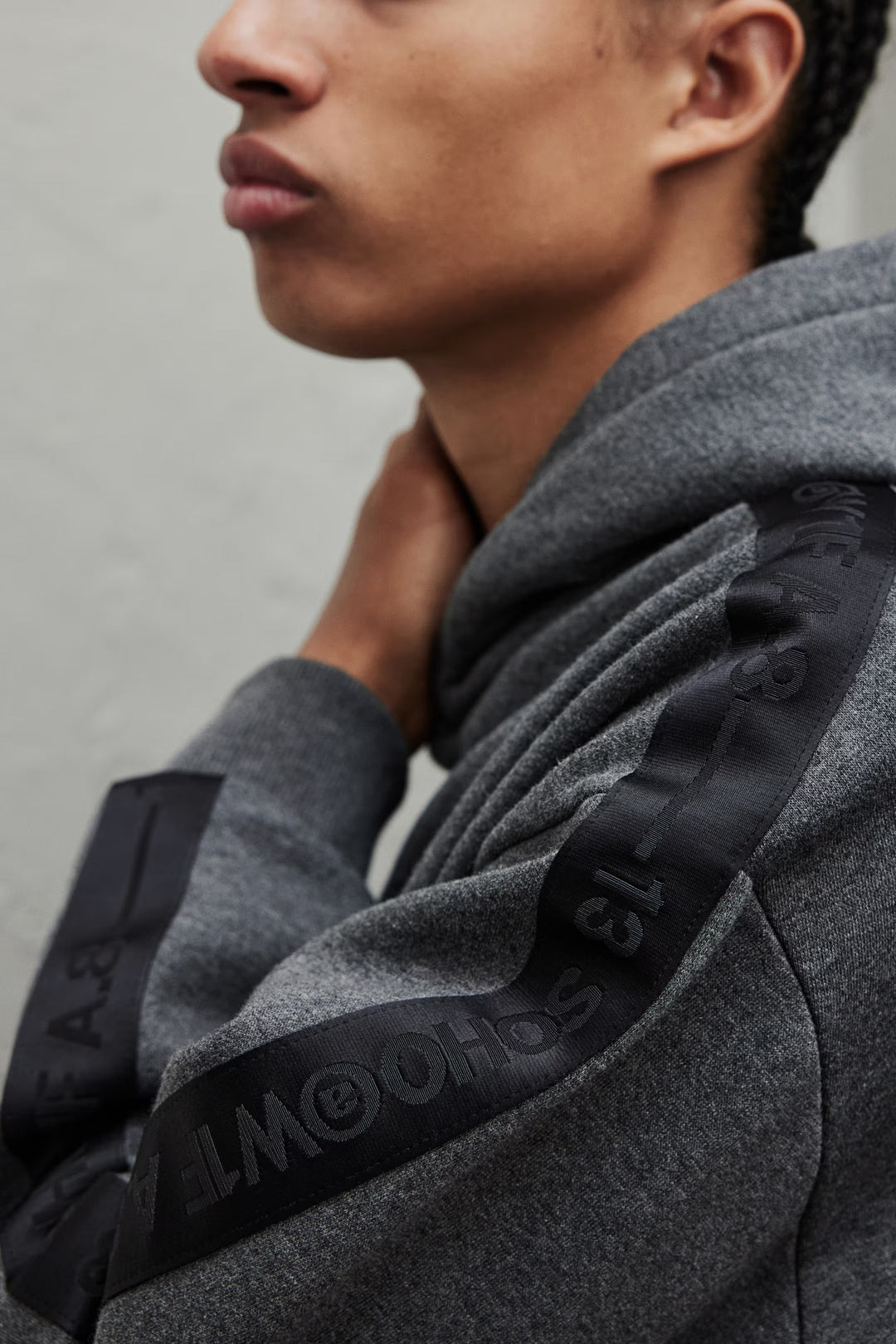 H&M Loose Fit Hoodie with Side Stripes