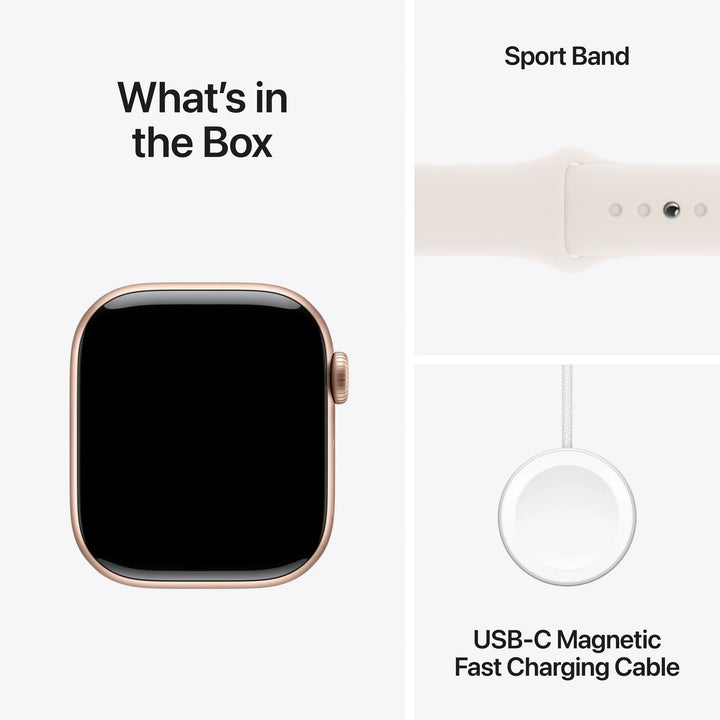 Apple Watch Series 10 GPS + Cellular 46mm Rose Gold Aluminum Case with Light Blush Sport Band - M/L