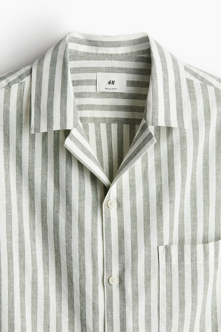 H&M Regular Fit Linen-blend Resort Shirt