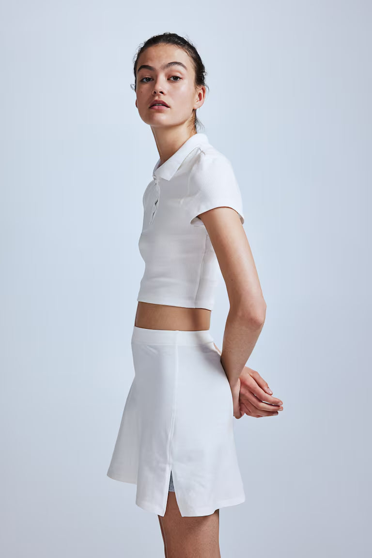 H&M RIBBED POLO SHIRT