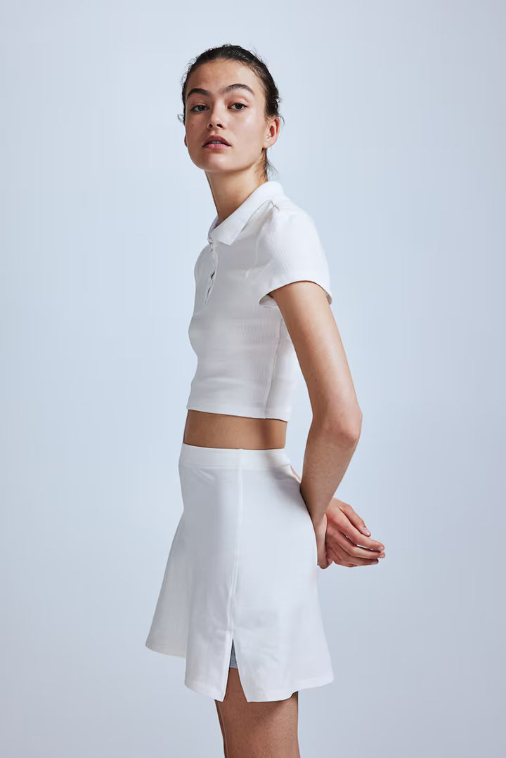 H&M RIBBED POLO SHIRT