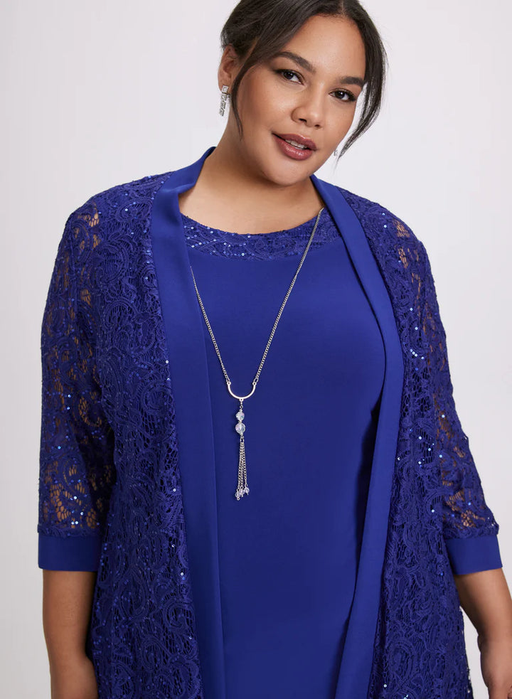 LAURA Sequined Lace Jacket & Dress Set