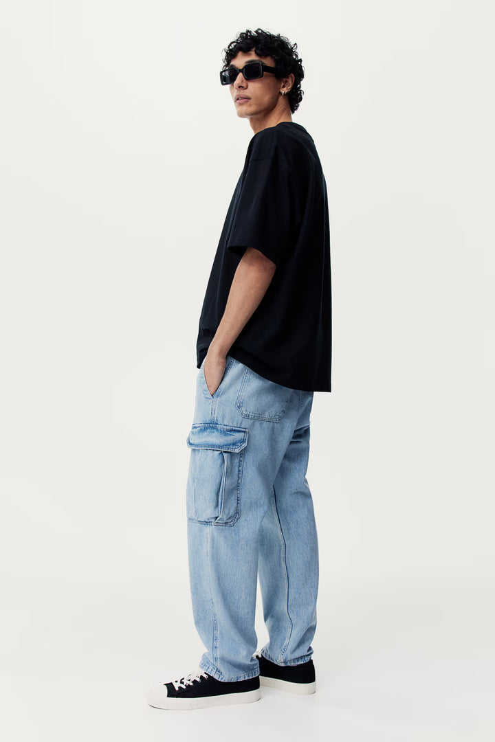 H&M Loose Cargo Denim Joggers