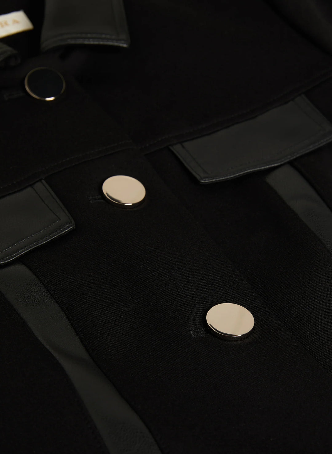 LAURA Vegan Leather Detail Cropped Jacket