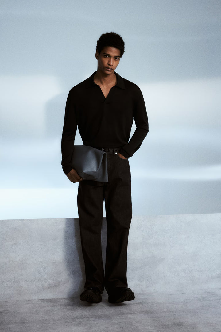 H&M Regular Fit Fine-Knit Polo Shirt