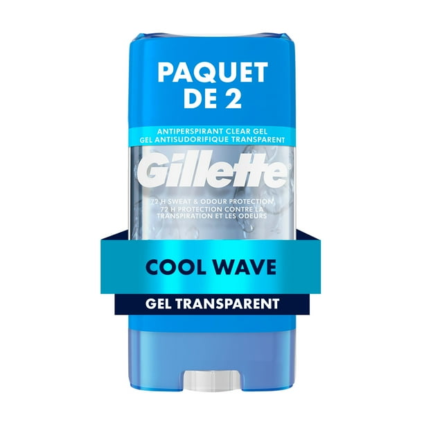 Gillette Clear Gel Antiperspirant and Deodorant for Men Cool Wave Scent, Twin pack 2 of 108g