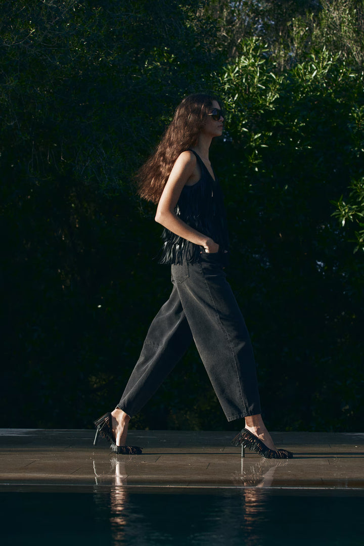 H&M Barrel High Cropped Jeans