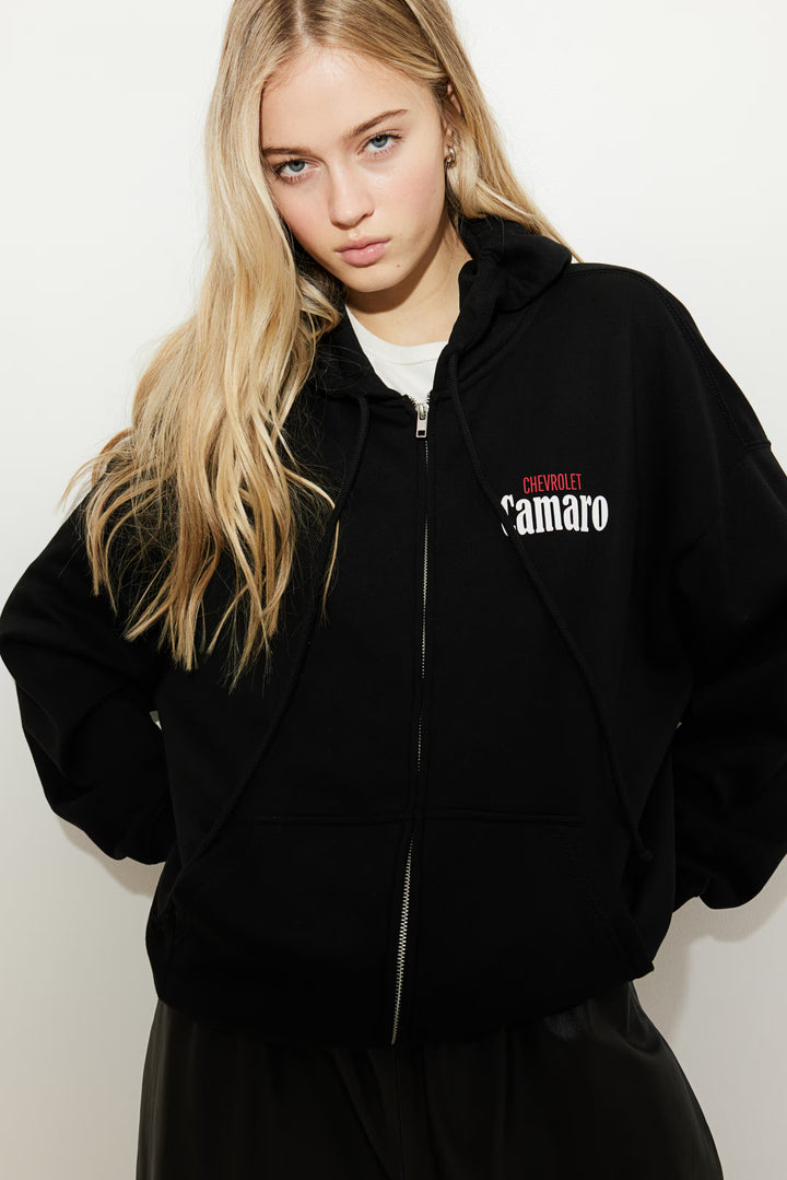 H&M Oversized Printed Hooded Jacket