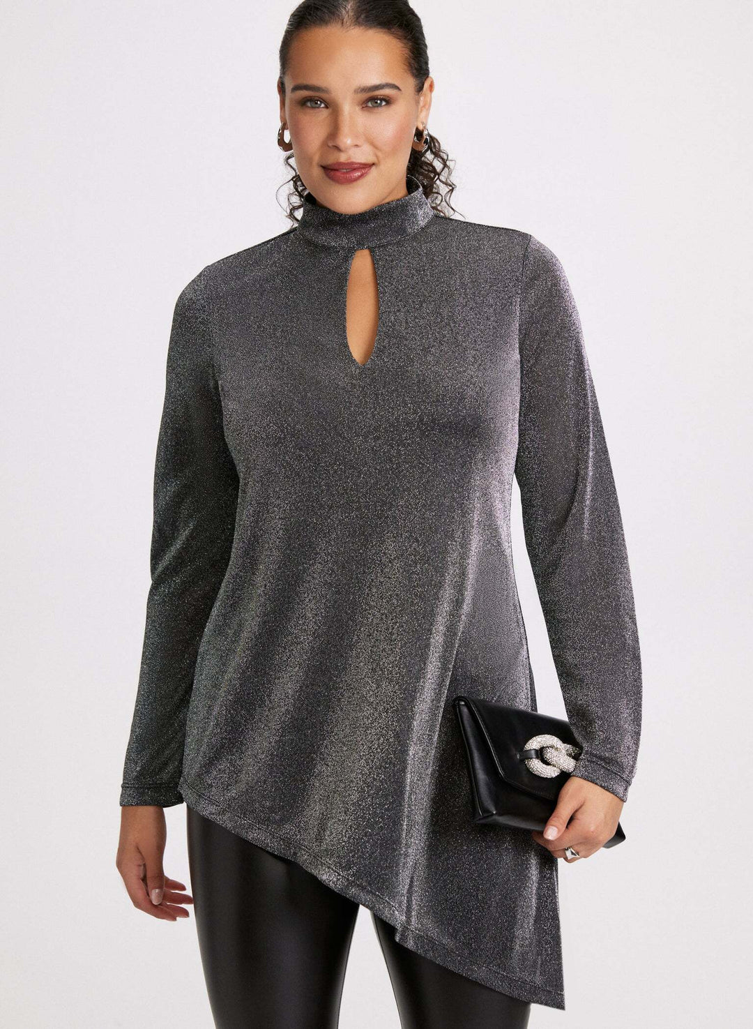 LAURA Metallic Asymmetrical Tunic