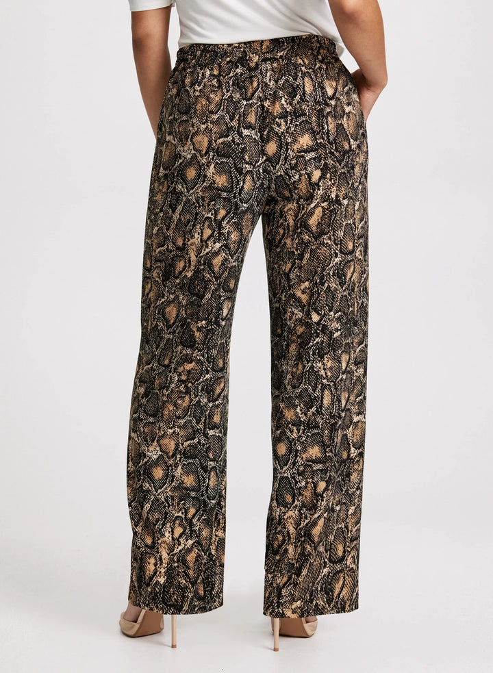 LAURA Olivia Snake Print Wide-Leg Pants
