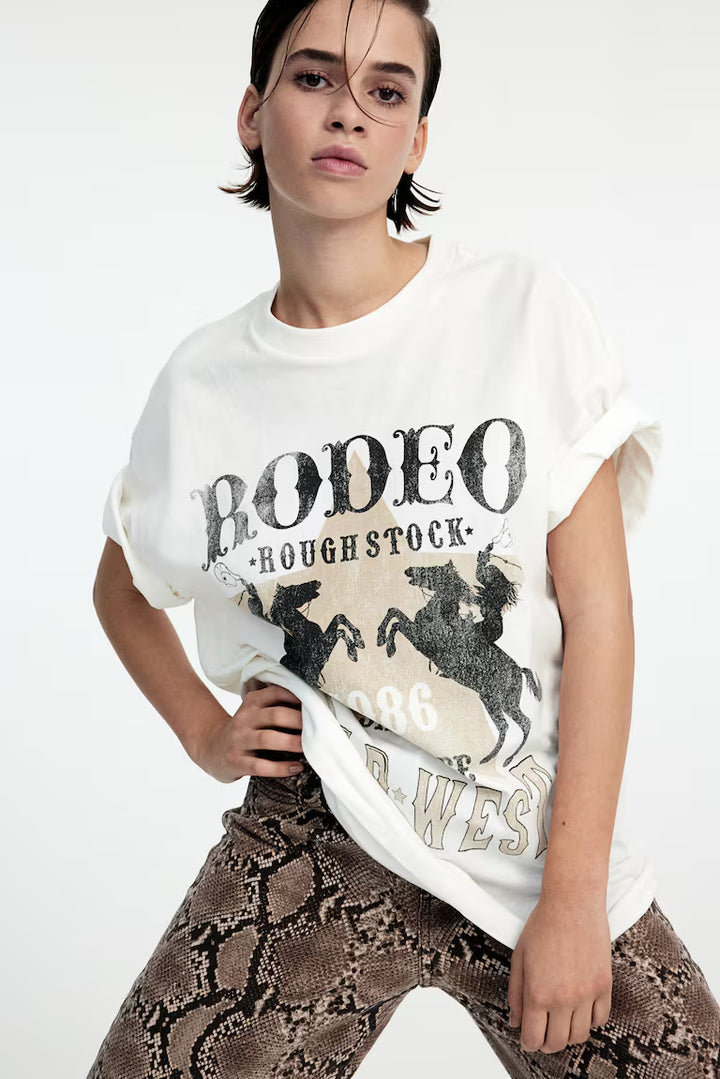 H&M OVERSIZED T-SHIRT WITH MOTIF