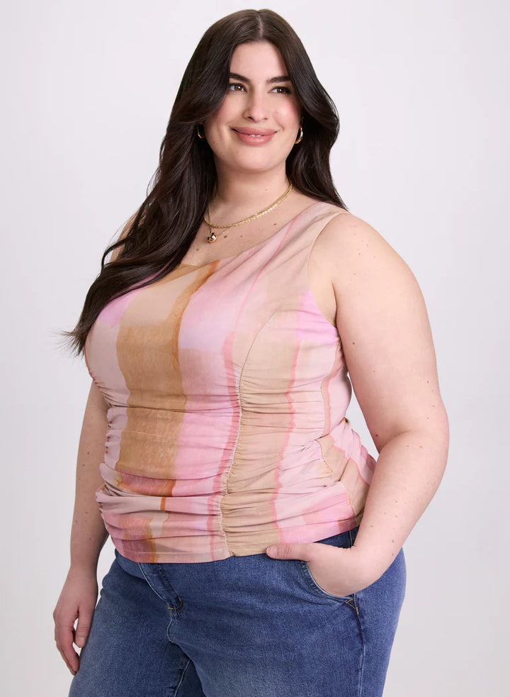LAURA Printed Mesh Tank Top