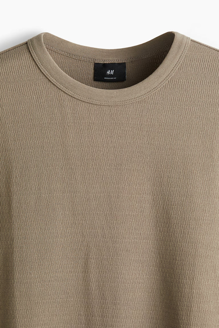 H&M Regular Fit Waffled T-Shirt