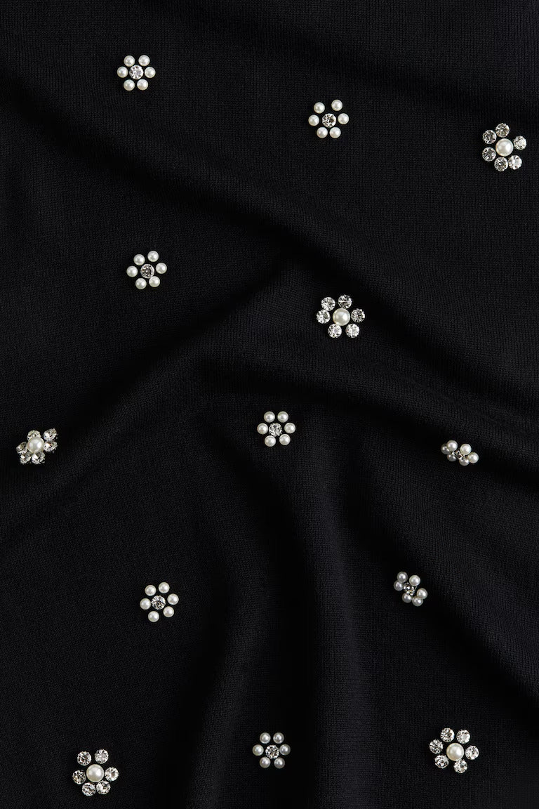 H&M Embellished Fine-Knit Dress