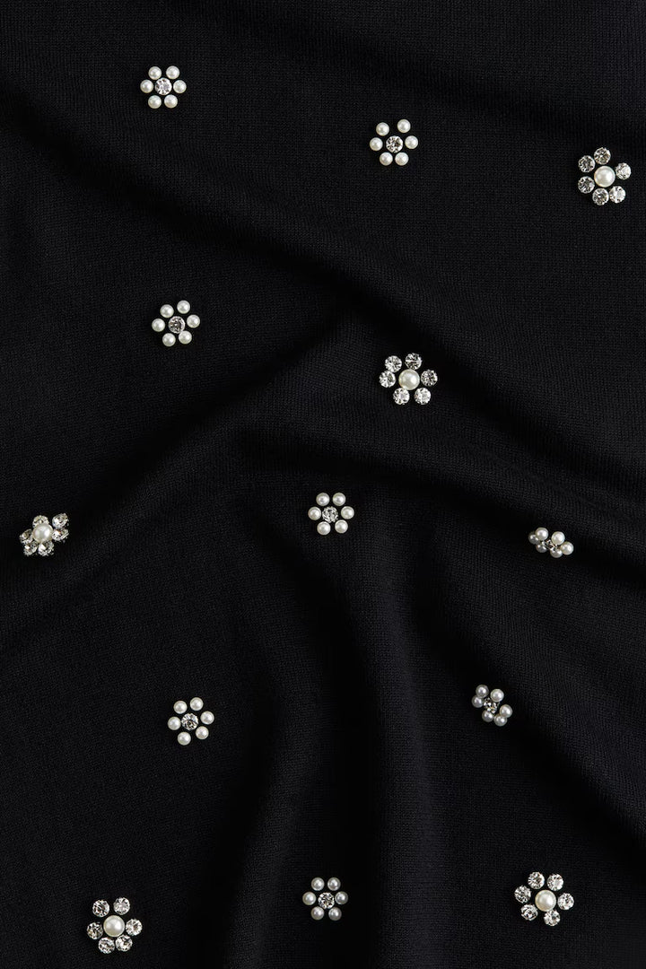 H&M Embellished Fine-Knit Dress