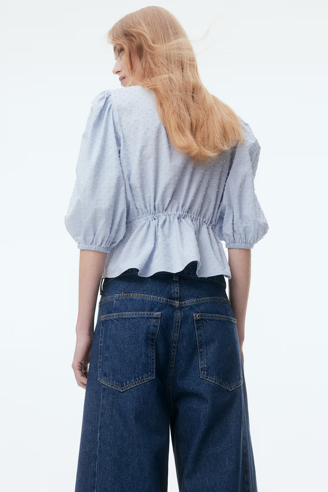 H&M Puff-Sleeved Cotton Blouse