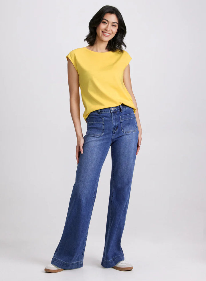 LAURA Metallic Button T-Shirt