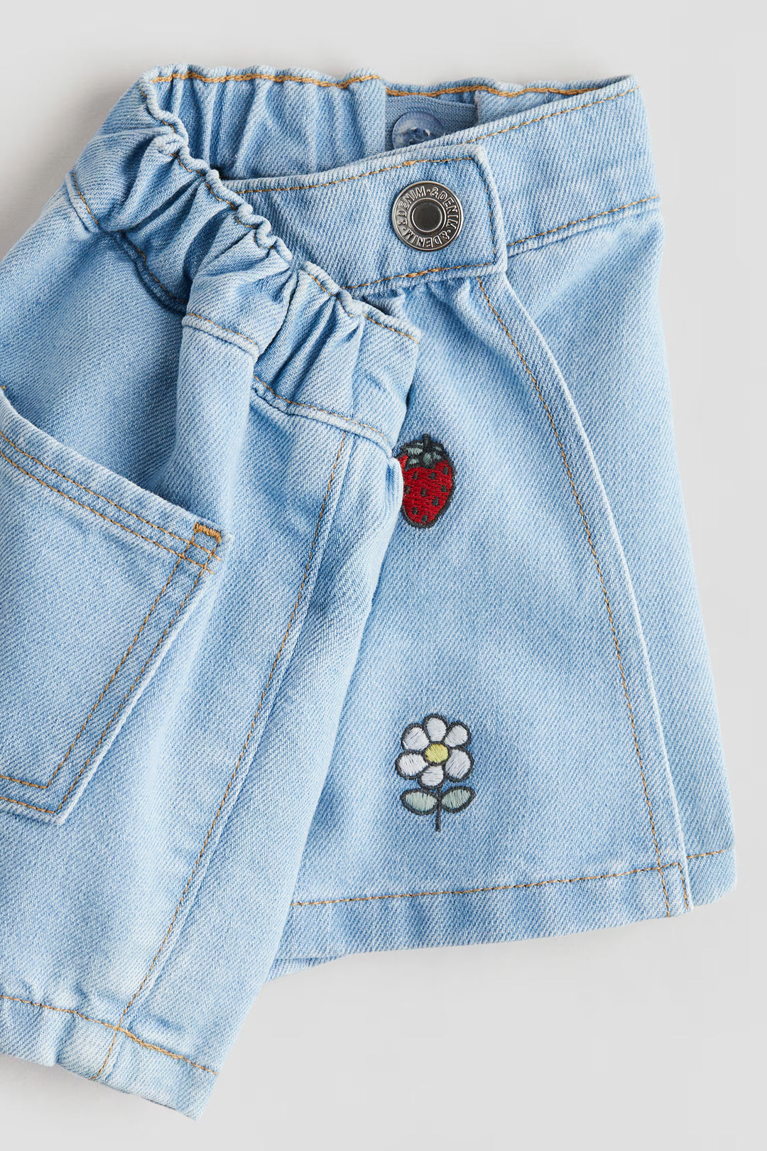 H&M Embroidered-Detail Denim Skort