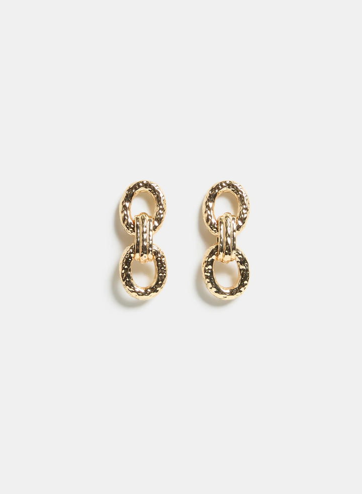 Laura Tiered Hammered Link Earrings