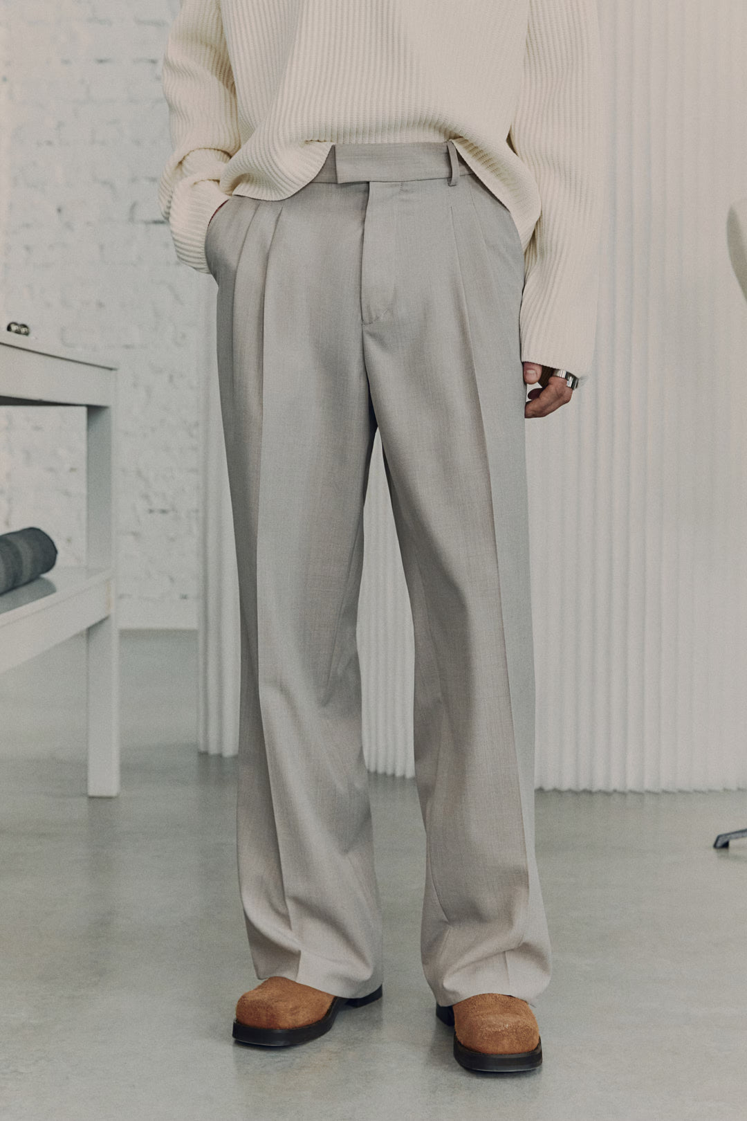 H&M Wool-Blend Suit Pants