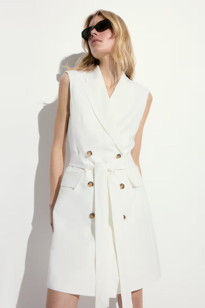 H&M Linen-blend Jacket Dress