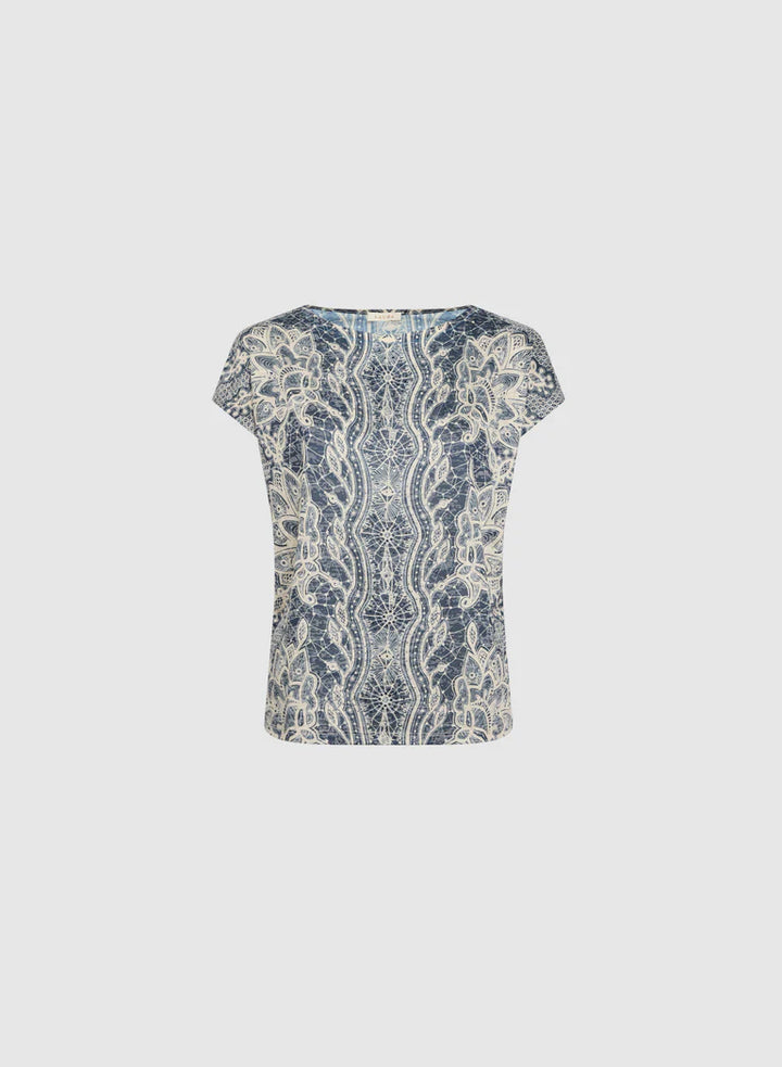 LAURA FAbstract Rhinestone Embellished T-Shirt