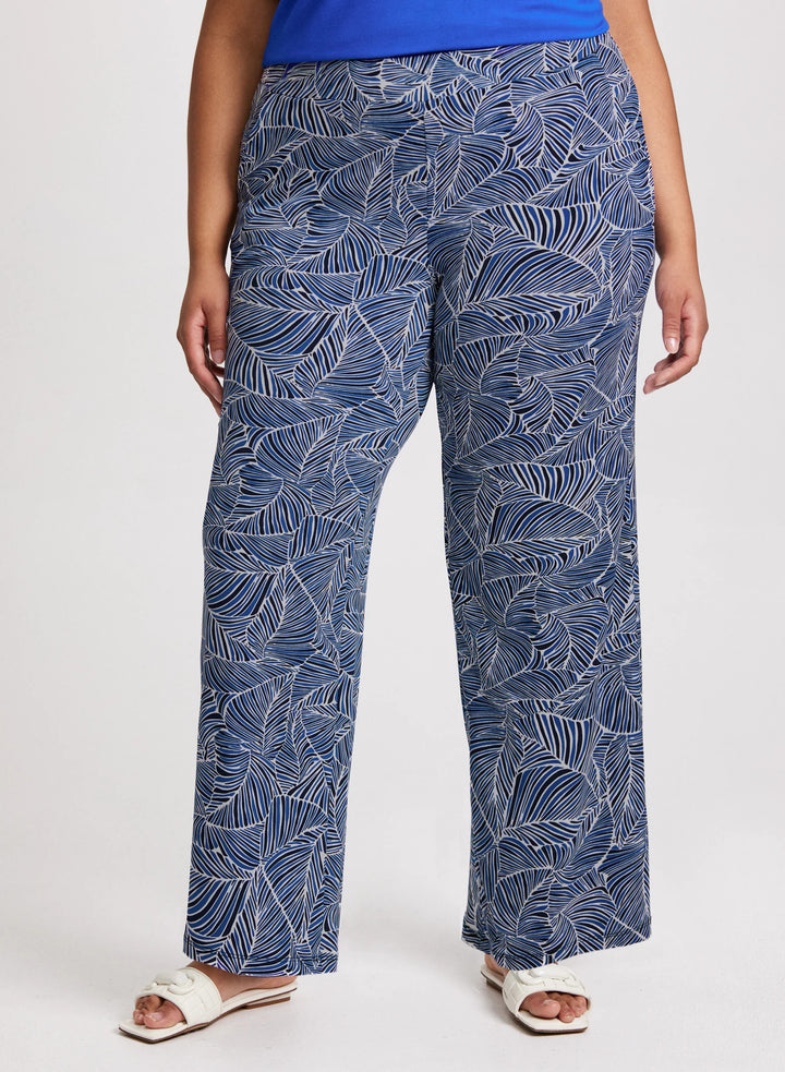 LAURA Leaf Print Pull-On Pants