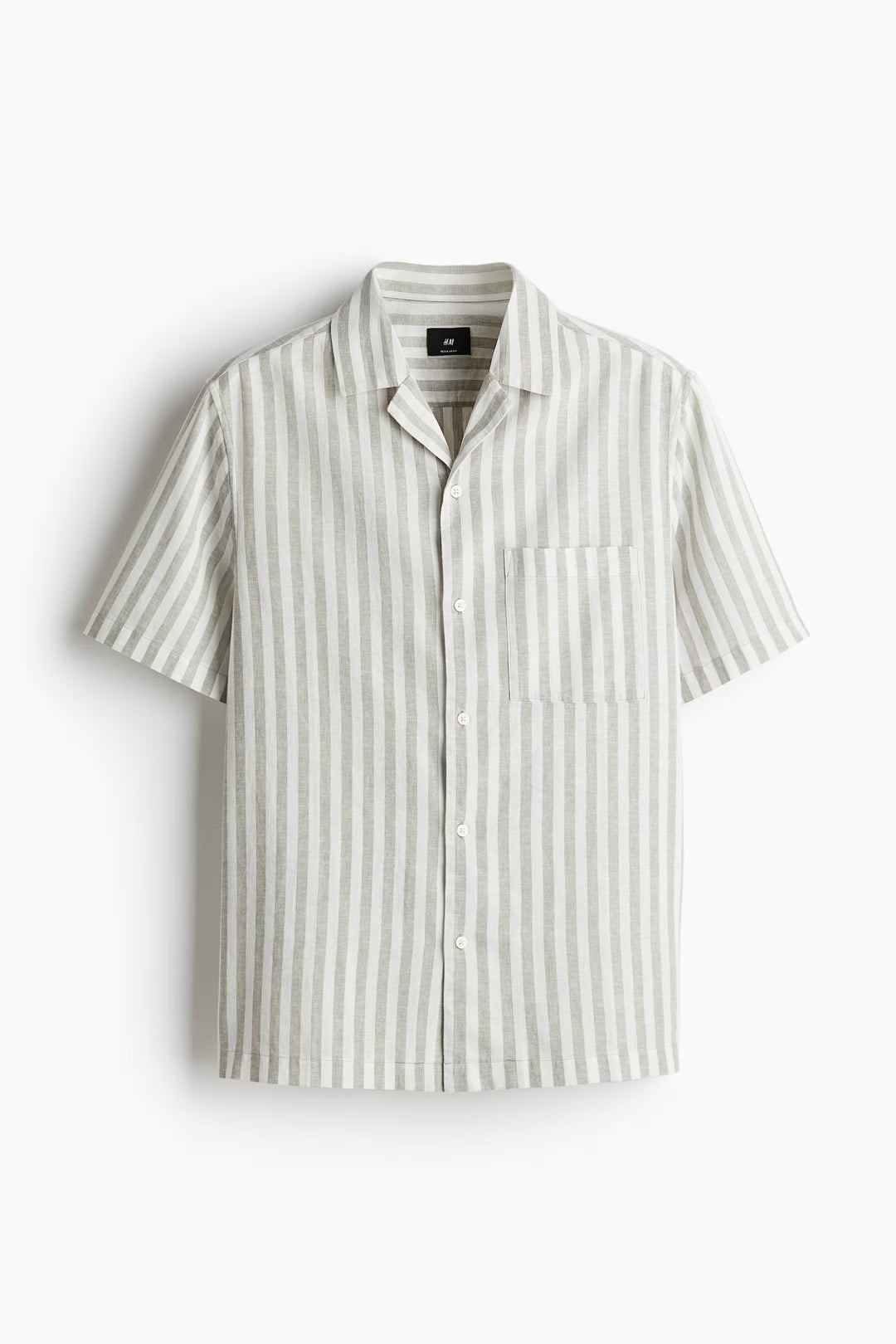 H&M Regular-Fit Short-Sleeved Linen-Blend Shirt