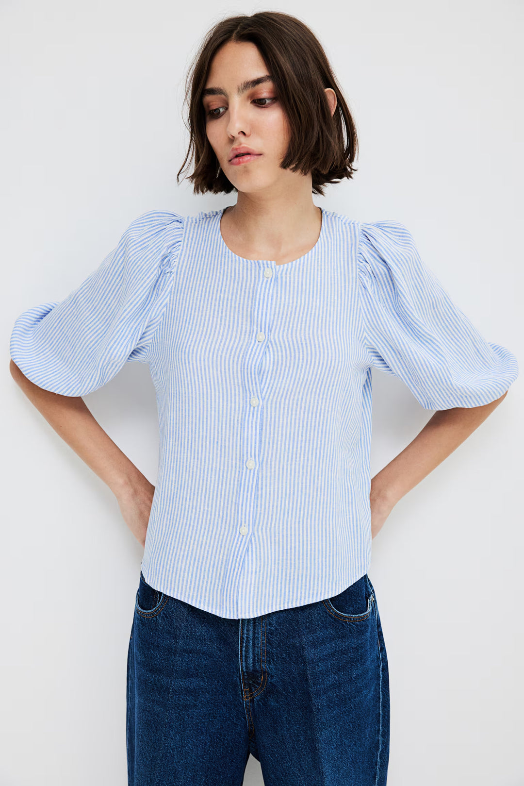 H&M Linen-Blend Blouse