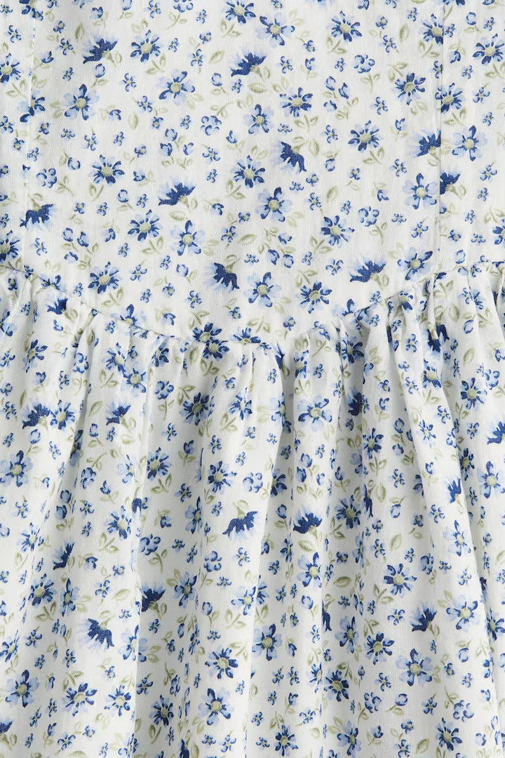 H&M Cotton Dress with Flared Skirt