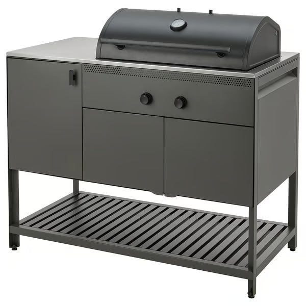 IKEA BÅTSKÄR Charcoal grill, outdoor/dark gray, 47 1/4x23 5/8 "