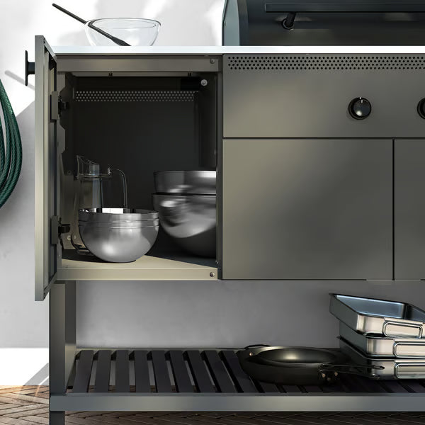IKEA BÅTSKÄR Charcoal grill, outdoor/dark gray, 47 1/4x23 5/8 "