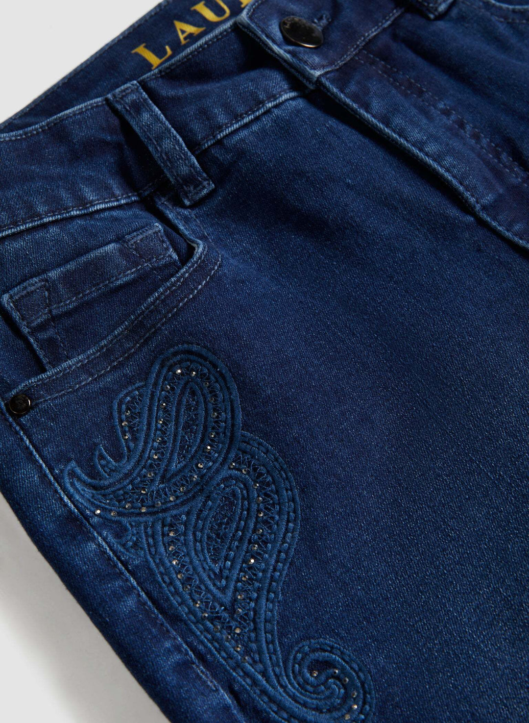 LAURA Embroidered Straight Leg Jeans