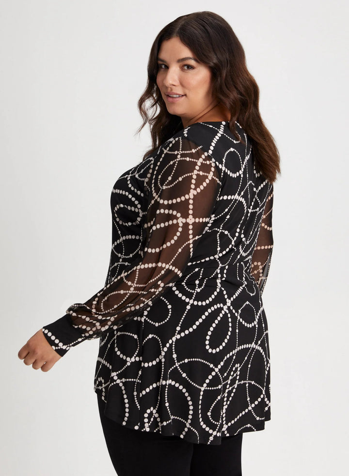 LAURA Puff Sleeve Dot Print Tunic