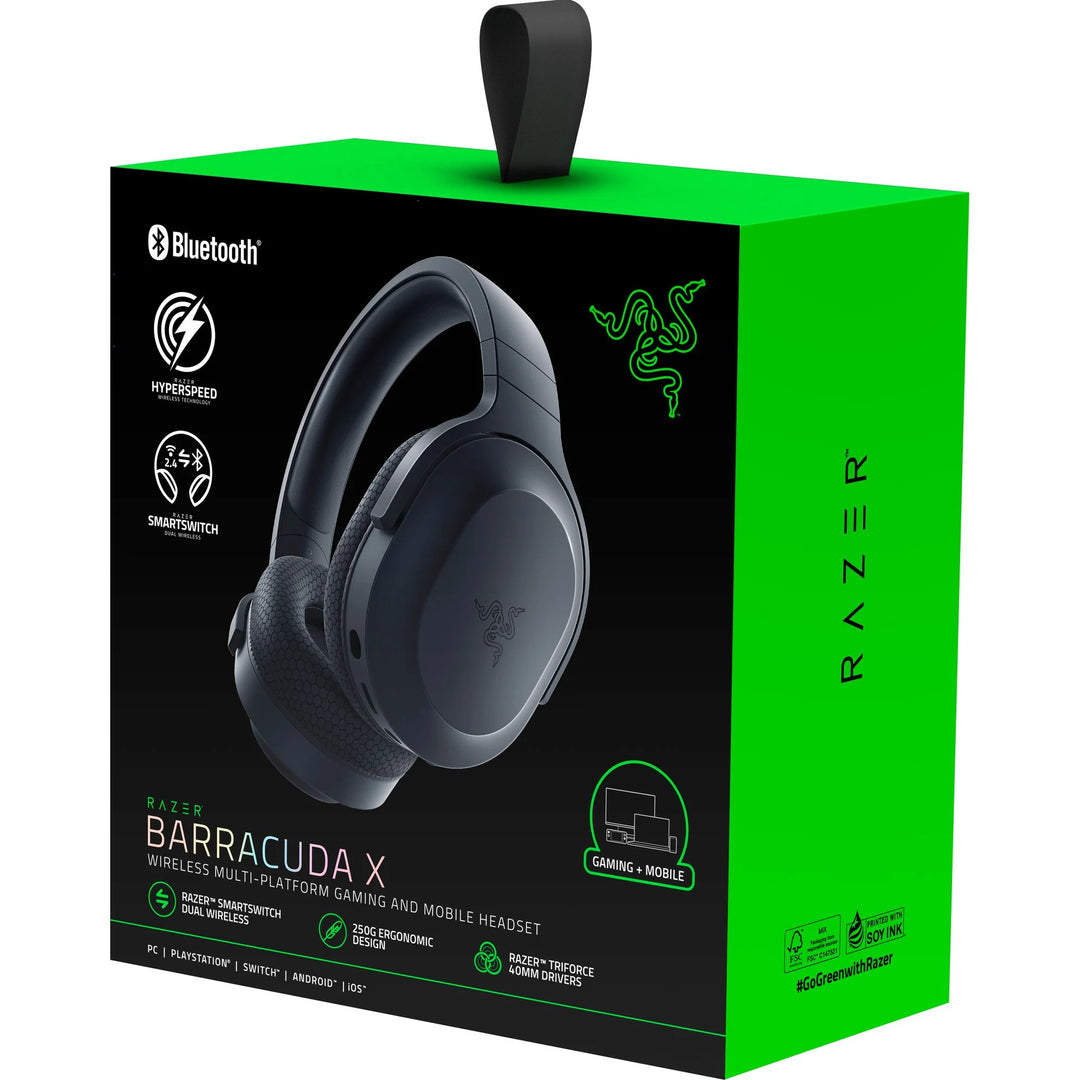 Razer Barracuda X Wireless Gaming Headset for PC, PS5, PS4, NS, Mobile, 2.4GHz, Bluetooth, 250g, Black