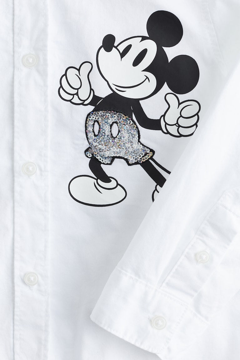 H&M Motif-Detail Cotton Shirt