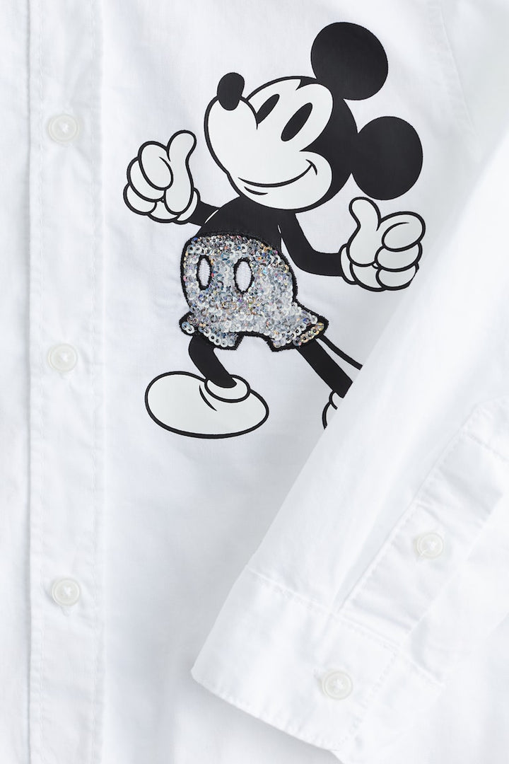 H&M Motif-Detail Cotton Shirt