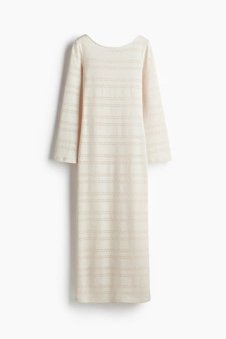 H&M Lacing-Detail Hole-Knit Dress