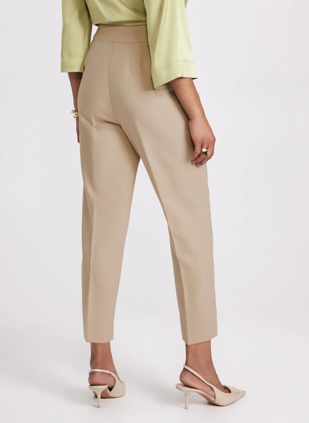 LAURA Pleated Slim-Leg Pants