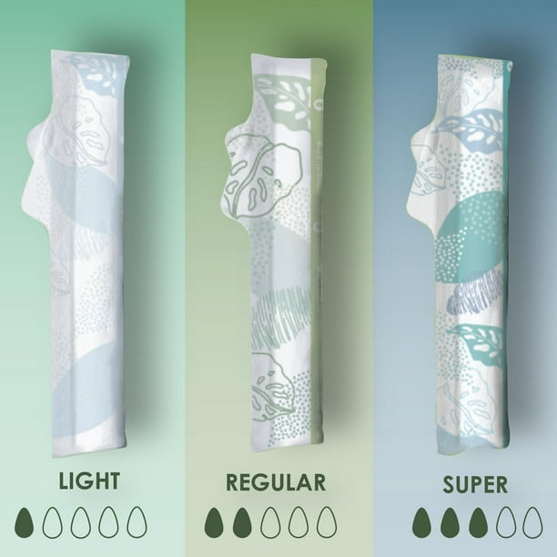 L. Cotton Tampons Light/Regular Absorbency Multipack, Free from Chlorine Bleaching, Pesticides, Fragrances, or Dyes, 30CT