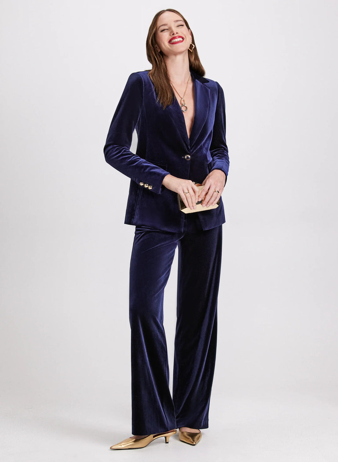 LAURA Olivia Velvet Wide Leg Pants - Regular