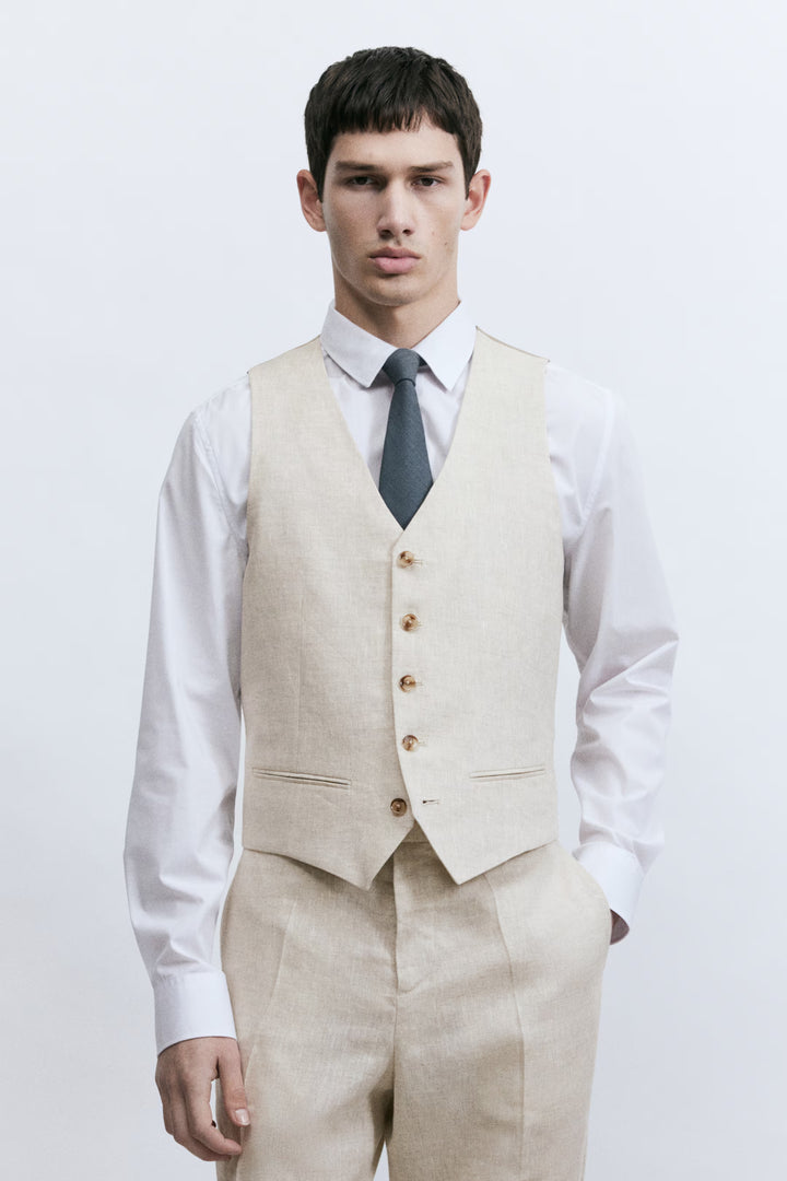 H&M Slim-Fit Linen Suit Vest